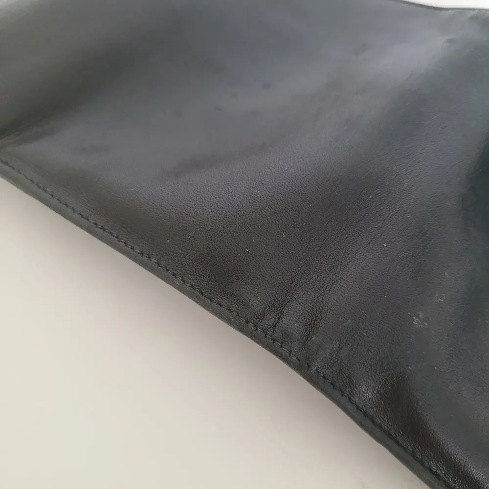 PRADA Portafogilo Donna Nero‎ Black Nappa Leather Wallet Large Envelope Medium